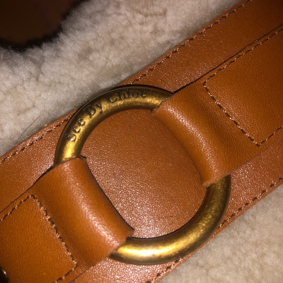 SeeBy Chloe Sherpa And Leather Mules - Picture 1 of 7